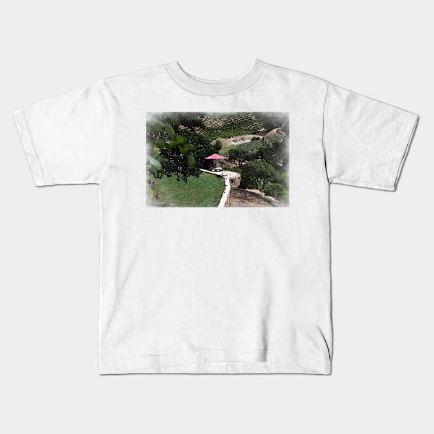 Umbrella On The Overlook Kids T-Shirt by KirtTisdale